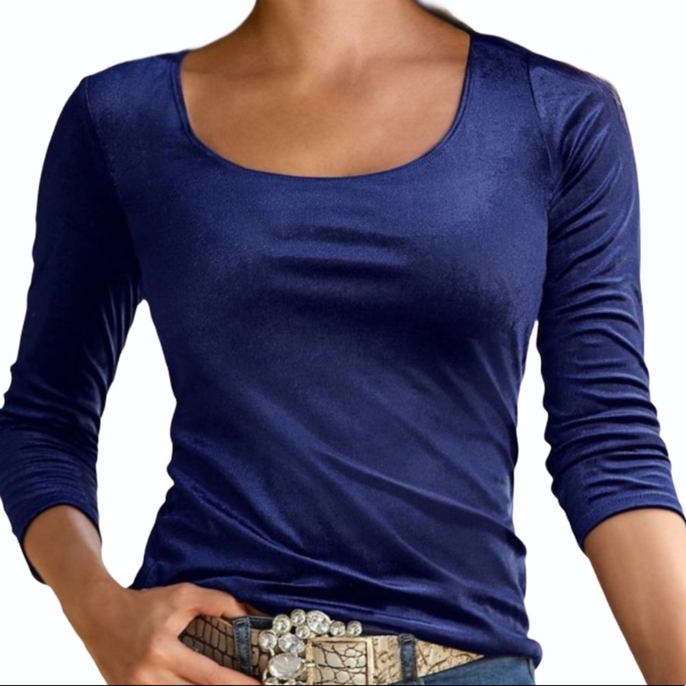 BOSTON PROPER - Women’s Velvet Scoop-Neck Top NWOT